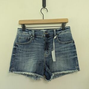 Pistola High Rise Frayed Hem Denim‎ Shorts